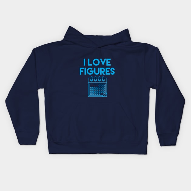 I Love Figures, accounting pun stickers, accountant gift, accountancy pun, tax accountant, money t-shirt Kids Hoodie by Style Conscious